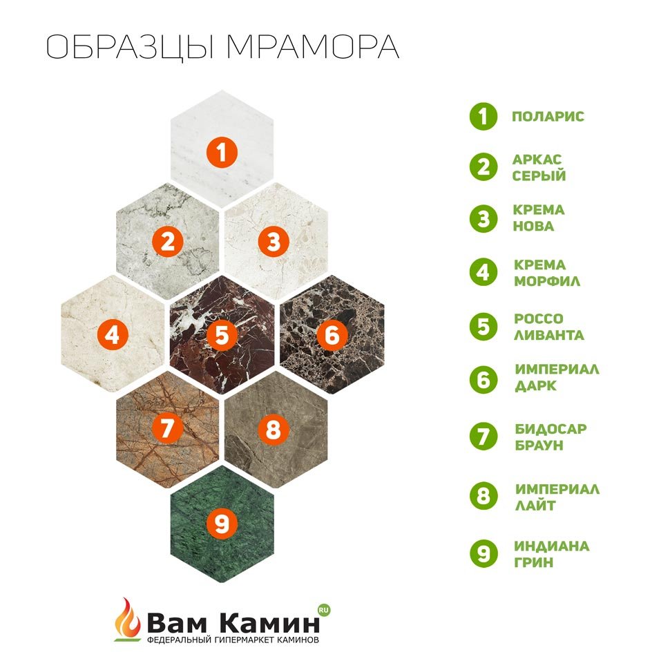 Биокамин в мраморном портале SteelHeat Mushketer S