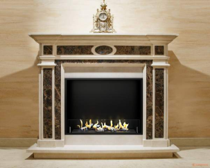 Биокамин в мраморном портале Firezo Capri, стандарт