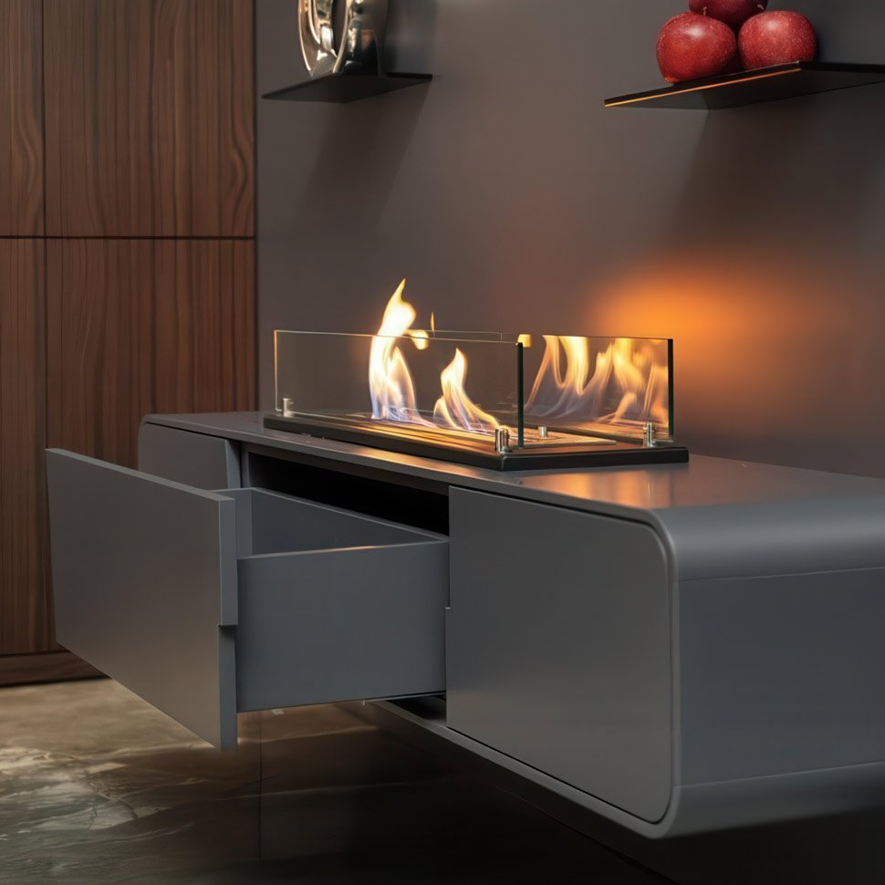 Биокамин встраиваемый в тумбу Steelheat Stand 1200