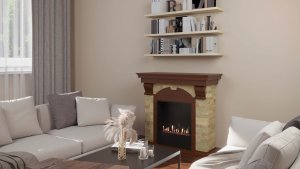 Биокамин в портале Firezo Dublin Темный дуб, Сланец, стандарт