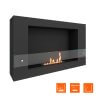 Биокамин SteelHeat WALL LONG 900 LITE черный фото 2