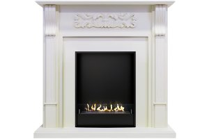 Биокамин в портале Firezo Venice Фактурный белый, стандарт