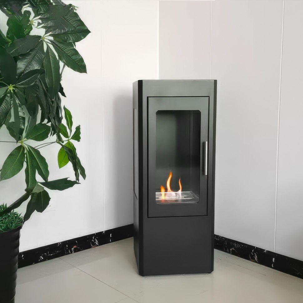 Напольный биокамин SafeFlame Biofire Glass Tower, черный